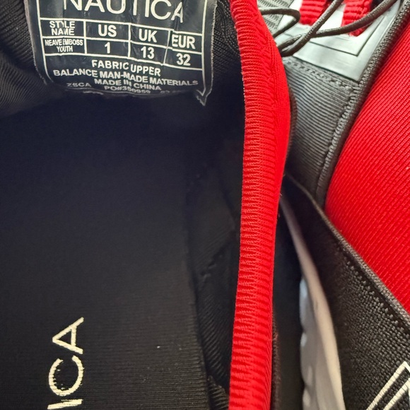 Nautica Black and Red Velcro Athletic Sneakers - Picture 6 of 6